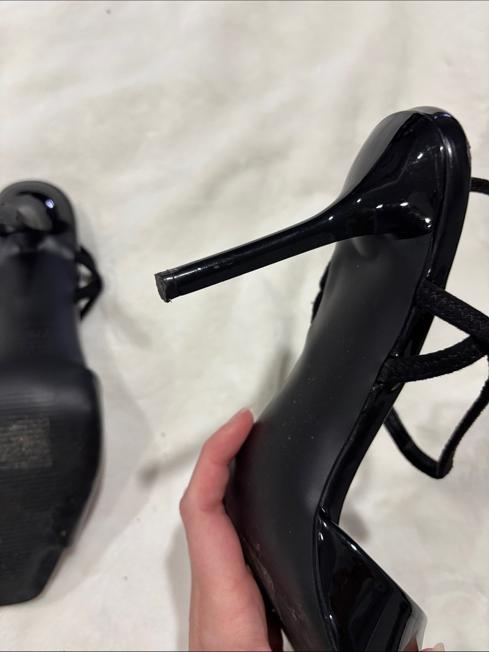 Black Patent High Heel Slingback Sandals - Call it Spring Fariah - Picture 7 of 10